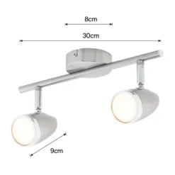 Vector 2 Bar LED Spotlight - Satin Nickel 10 Vector 2 Bar LED Spotlight - Satin Nickel -Fashion Lighting 12810128 1404843073148588