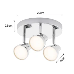Apollo 3x 5W Round Plate LED Spotlight - Chrome -Fashion Lighting 12813810 1244843087160541