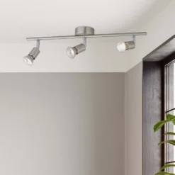 Rochdale 3 Lamp Spotlight Bar - Brushed Stainless Steel -Fashion Lighting 12815760 1324843350351147