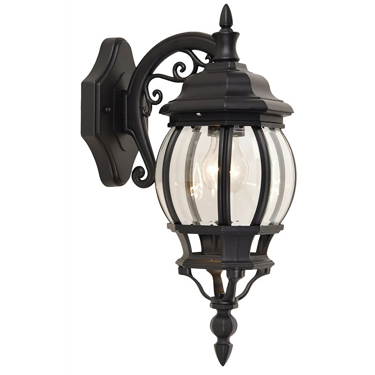 Lutec Canterbury E27 Outdoor Wall Lantern - Black 4 Lutec Canterbury E27 Outdoor Wall Lantern - Black - Image 2