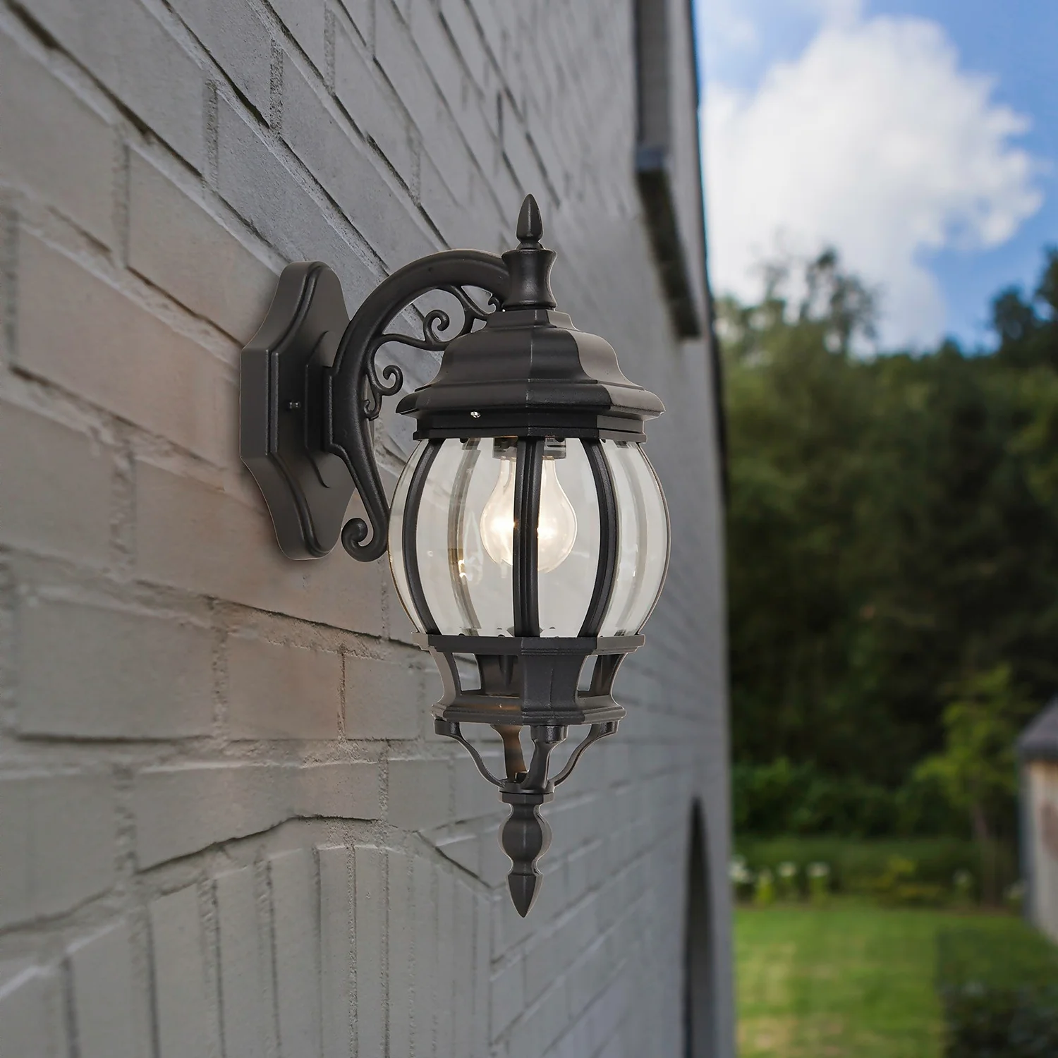 Lutec Canterbury E27 Outdoor Wall Lantern - Black 3 Lutec Canterbury E27 Outdoor Wall Lantern - Black