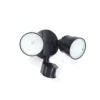 Lutec Shrimp Twin Head Outdoor LED PIR Wall Light - Black -Fashion Lighting 12819186 1924831918990329