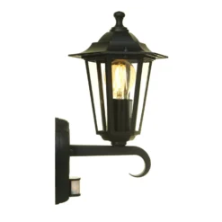 Lutec Corniche PIR Outdoor Wall Lantern - Black -Fashion Lighting 12819204 7284832981468412