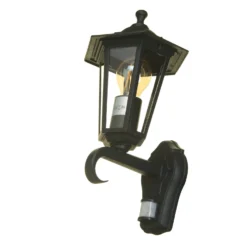Lutec Corniche PIR Outdoor Wall Lantern - Black -Fashion Lighting 12819204 8204832981700393