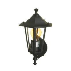 Lutec Corniche E27 Outdoor Wall Lantern - Black -Fashion Lighting 12819209 8594832981749311