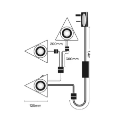 Arlec 3 Pack LED Triangle Cabinet Lights -Fashion Lighting 12825180 8295007594561258