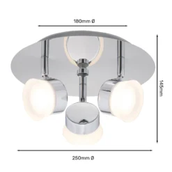 Paisley LED Bathroom Round Plate Spotlight - 3 X 4.5W -Fashion Lighting 12826177 5284958071805718