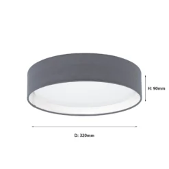 Eglo Pasteri Small Flush Light - Grey -Fashion Lighting 12836405 2144833170062251