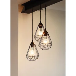 Eglo Tarbes 3 Light Cluster Pendant Light - Black -Fashion Lighting 12836712 1234833169518642