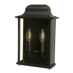 Lutec Holly Outdoor Wall Lantern - Black -Fashion Lighting 12840506 1854833193230978