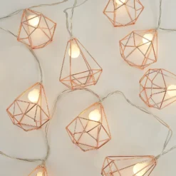 None Copper Geo Battery String Lights -Fashion Lighting 12842422 1974934499115161