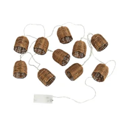 None Rattan Bell Battery String Lights -Fashion Lighting 12845159 1954867915131123