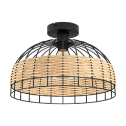Eglo Anwick Black And Rattan Ceiling Light 7 Eglo Anwick Black And Rattan Ceiling Light -Fashion Lighting 12879119 2714843858702959