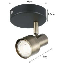 Noah Single Lamp Spotlight - Black & Antique Brass -Fashion Lighting 12882223 1074843519046109