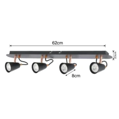 Emma 4 Lamp Spotlight Bar - Black & Copper 12 Emma 4 Lamp Spotlight Bar - Black & Copper -Fashion Lighting 12882225 1894843519498722