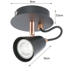 Emma Single Lamp Spotlight - Black & Copper -Fashion Lighting 12882227 4824843519317123