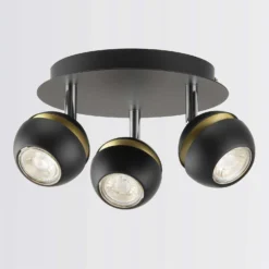 Austin 3 Lamp Spotlight Plate - Black & Gold -Fashion Lighting 12882230 9524843520183208