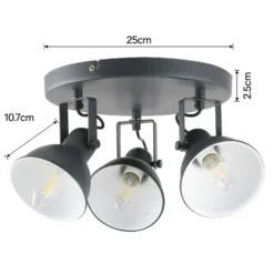 Alfie 3 Lamp Spotlight Plate - Grey -Fashion Lighting 12882231 1584843519979391