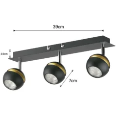 Austin 3 Lamp Spotlight Bar - Black & Gold -Fashion Lighting 12882236 9154843520302893