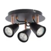 Emma 3 Lamp Spotlight Plate - Black & Copper -Fashion Lighting 12882237 2094843519349019