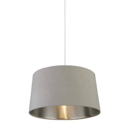 House Beautiful Samet Velvet Drum Shade - Grey - 45cm 9 House Beautiful Samet Velvet Drum Shade - Grey - 45cm -Fashion Lighting 12882892 3514861119839793