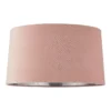 House Beautiful Samet Velvet Drum Shade - Pink - 45cm -Fashion Lighting 12882893 7614861162278879
