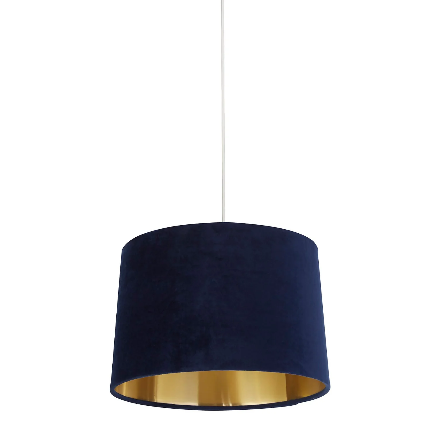 House Beautiful Samet Velvet Drum Shade - Navy - 30cm 4 House Beautiful Samet Velvet Drum Shade - Navy - 30cm - Image 2