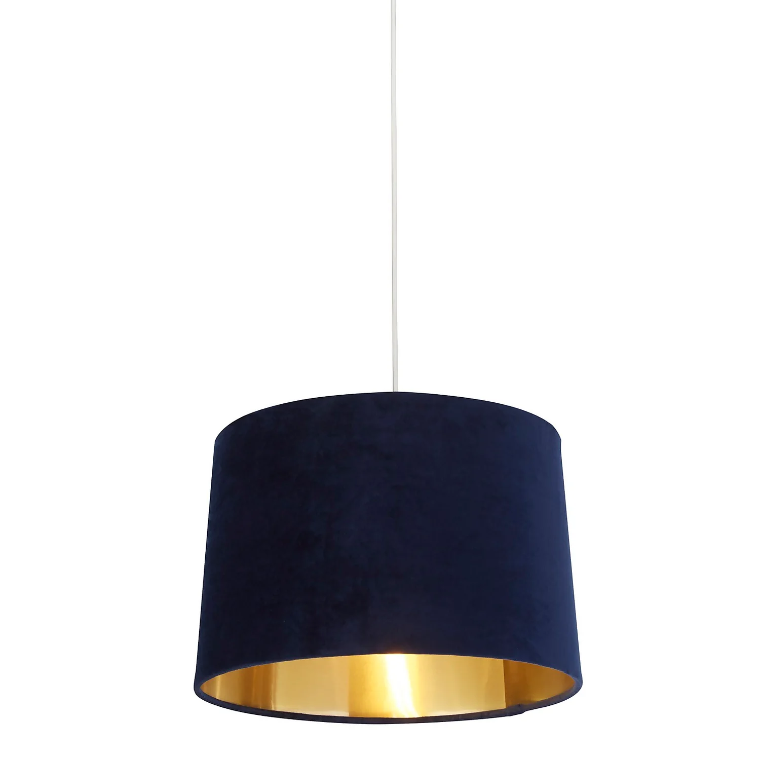 House Beautiful Samet Velvet Drum Shade - Navy - 30cm 3 House Beautiful Samet Velvet Drum Shade - Navy - 30cm