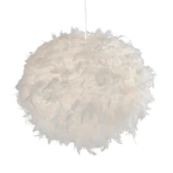 Hattie Feather Non-elec Light Shade - White -Fashion Lighting 12886897 1274911169770081