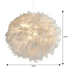 Hattie Feather Non-elec Light Shade - White -Fashion Lighting 12886897 3354936822373004
