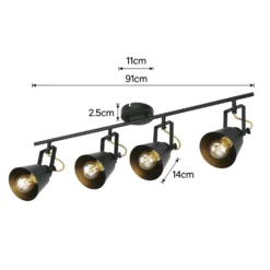 Abigail 4 Lamp Spotlight Bar - Black -Fashion Lighting 12909853 1214845849504192