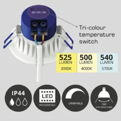 7W Dimmable Tri-Colour Pack Of 4 LED Downlights 8 7W Dimmable Tri-Colour Pack Of 4 LED Downlights -Fashion Lighting 13031819 1984860684996273