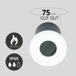 Fixed Fire Rated IP65 Pack 3 Downlights - White Finish 8 Fixed Fire Rated IP65 Pack 3 Downlights - White Finish -Fashion Lighting 13031826 2684860685015614