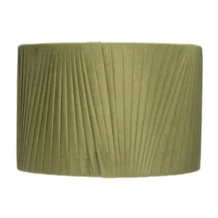 Raye Olive Drum Pleated Silk Shade - 30cm 11 Raye Olive Drum Pleated Silk Shade - 30cm -Fashion Lighting 13139397 2144900555434255