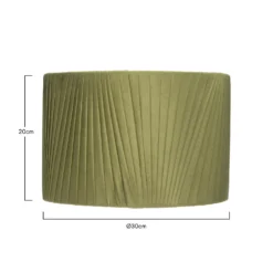 Raye Olive Drum Pleated Silk Shade - 30cm 14 Raye Olive Drum Pleated Silk Shade - 30cm -Fashion Lighting 13139397 8284900555608804