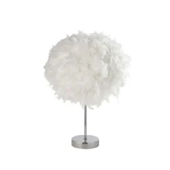 Hattie Feather Table Lamp - White -Fashion Lighting 13157965 1074911166868874