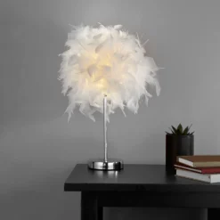 Hattie Feather Table Lamp - White -Fashion Lighting 13157965 1924945695486795