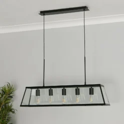 Bellevue 5 Light Industrial Pendant - Black -Fashion Lighting 13157971 1075049847595586