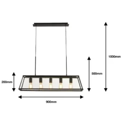 Bellevue 5 Light Industrial Pendant - Black -Fashion Lighting 13157971 8975009385339690