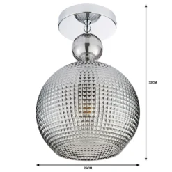 Safi Glass Flush Pendant - Chrome Smoke 11 Safi Glass Flush Pendant - Chrome Smoke -Fashion Lighting 13208300 4934909895138631