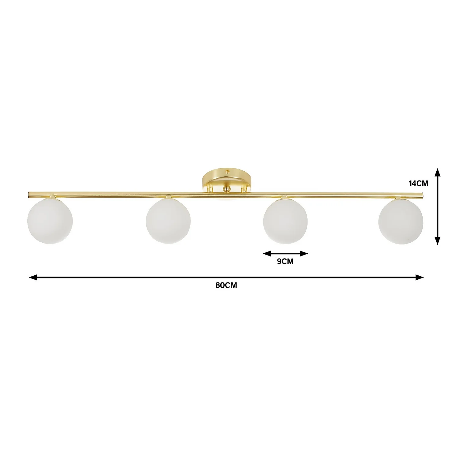 Orb 4 Lamp Spotlight Bar - Brass & Opal 7 Orb 4 Lamp Spotlight Bar - Brass & Opal - Image 5