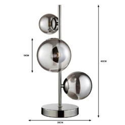 Orb II 3 Light Table Lamp - Black Chrome Smoke -Fashion Lighting 13208307 9934909895121621