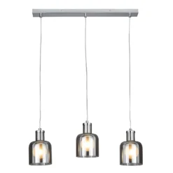 Jinx 3 Light Diner Pendant - Smoked Glass -Fashion Lighting 13208311 9104896913071969