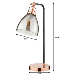Decan Table Lamp - Smoke & Copper -Fashion Lighting 13208318 7654909895245419