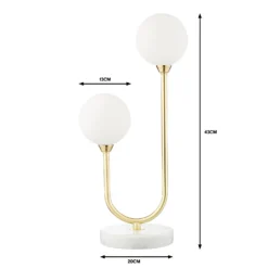 House Beautiful Delta Marble Table Lamp - Brass & Opal -Fashion Lighting 13208324 1614927260646677