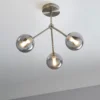 Orb 3 Light Semi Flush Pendant - Nickel Smoke 1 Orb 3 Light Semi Flush Pendant - Nickel Smoke -Fashion Lighting 13208326 2354896913486224