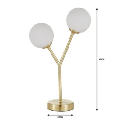 Orb 2 Light Table Lamp - Brass & Opal -Fashion Lighting 13208335 1064909895417481