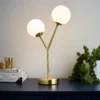 Orb 2 Light Table Lamp - Brass & Opal -Fashion Lighting 13208335 1894896913495329