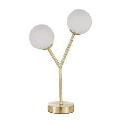 Orb 2 Light Table Lamp - Brass & Opal -Fashion Lighting 13208335 3214896913551828