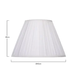 Raye White Pleated Taper Silk Shade - 40cm -Fashion Lighting 13222468 1174901095680090